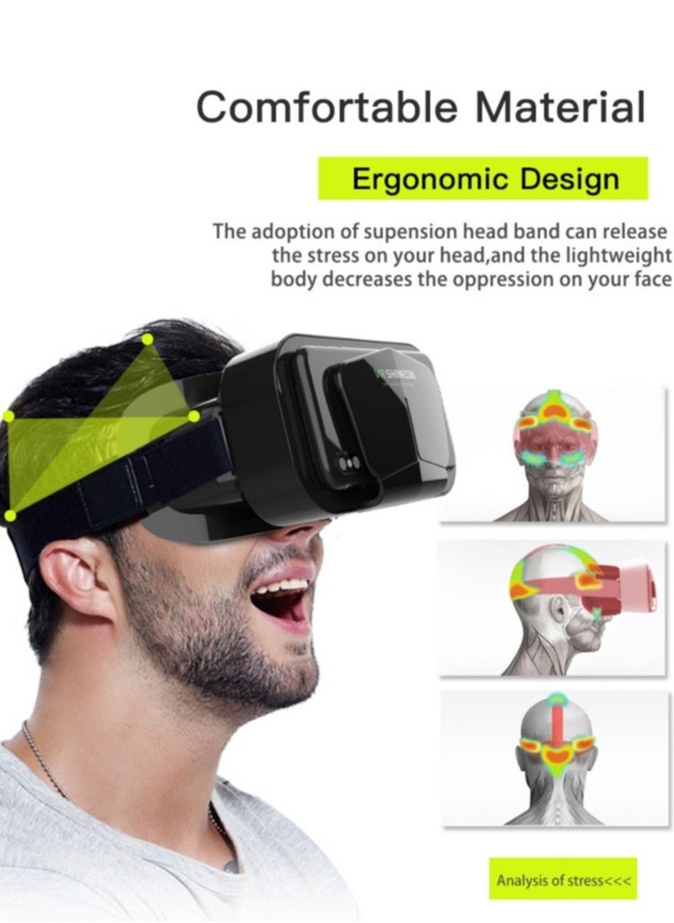في آر شينيكون - سماعة الواقع الافتراضي VR مع جهاز تحكم عن بعد متوافقة مع iOS وAndroid وتدعم 4.7-7 بوصة - Image 1