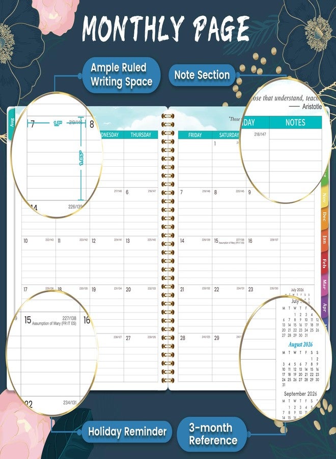 Indeme Teacher Planner 2026-2027 - Teacher Lesson Planner, JULY 2026 - JUNE 2027, 8.5" x 11", Weekly & Monthly calendar 2026-2027 Academic Year, Colorful Tabs, Pocket, Quotes, Holidays - Image 3