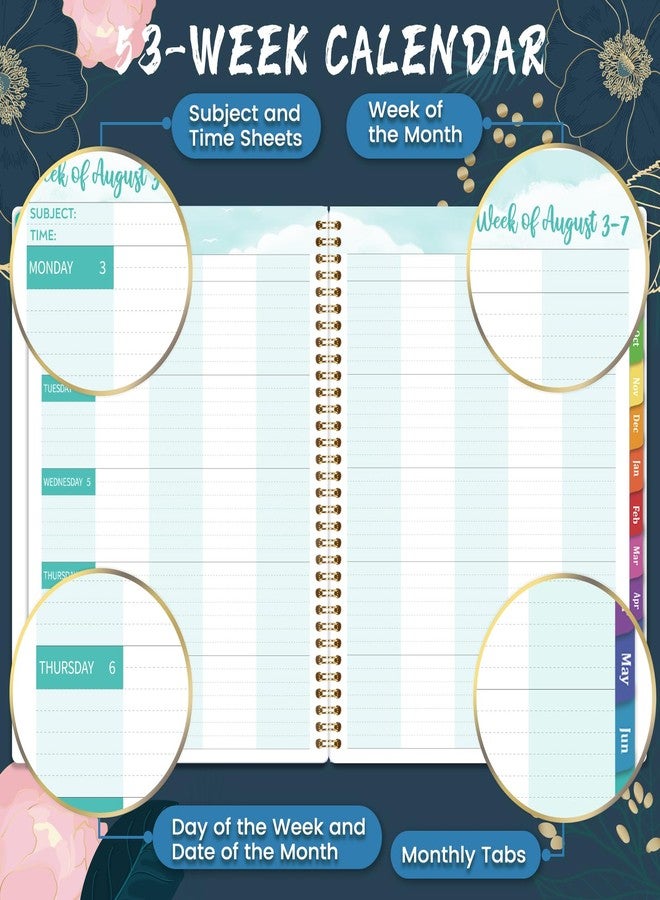 Indeme Teacher Planner 2026-2027 - Teacher Lesson Planner, JULY 2026 - JUNE 2027, 8.5" x 11", Weekly & Monthly calendar 2026-2027 Academic Year, Colorful Tabs, Pocket, Quotes, Holidays - Image 4