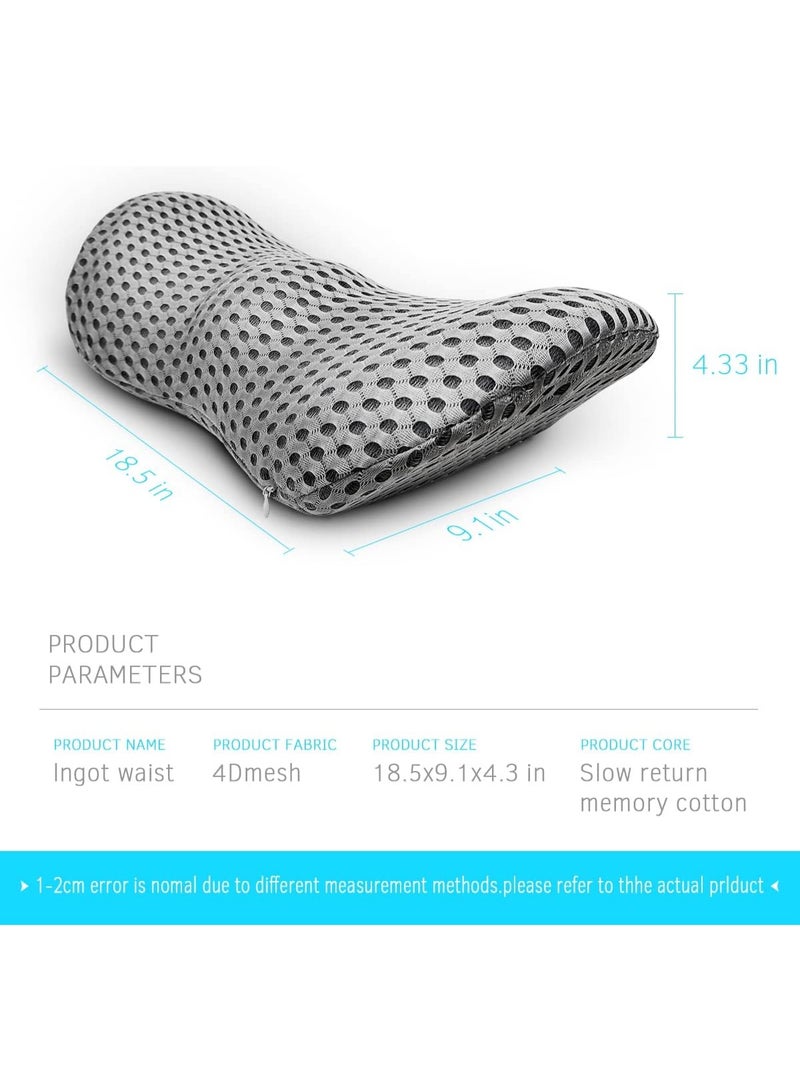Lumbar Support Pillow - Memory Foam Lumbar Pillow for Low Back Pain Relief, Ergonomic Streamline Lumbar Pillow for Car Seat, Office Chair, Recliner and Bed - Image 4