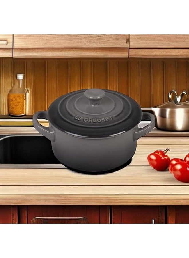 Le Creuset Le Creuset Stoneware Mini Round Cocotte, 8 oz., Oyster  - Image 5