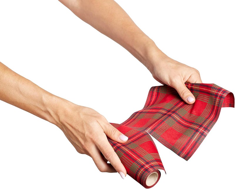 MY DRAP Dinner Napkins 30 x 30 cm  118 x 118  6 Per Roll Cotton Red Tartan Xmas - Image 2