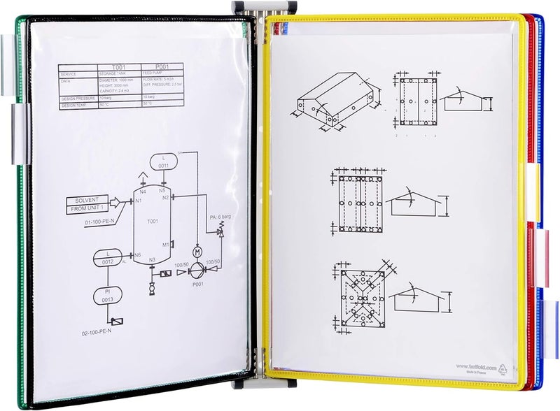 Tarifold DJOIS by - Wall Mount Reference & Display System - Durable Steel Wire Frames- 5 Double-Sided Pockets - 10 Sheet Capacity - Made in France - Image 1