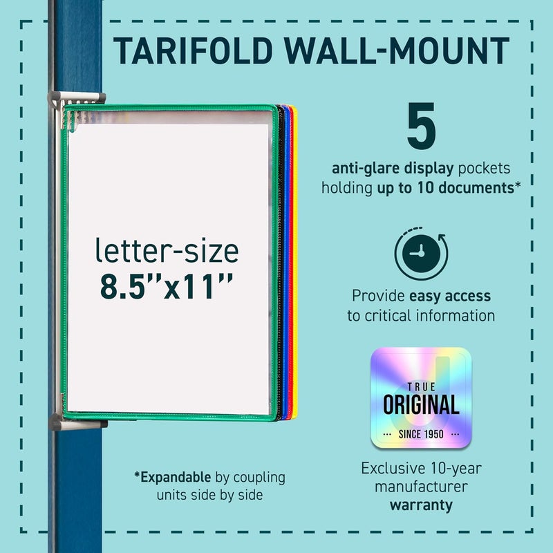 Tarifold DJOIS by - Wall Mount Reference & Display System - Durable Steel Wire Frames- 5 Double-Sided Pockets - 10 Sheet Capacity - Made in France - Image 4