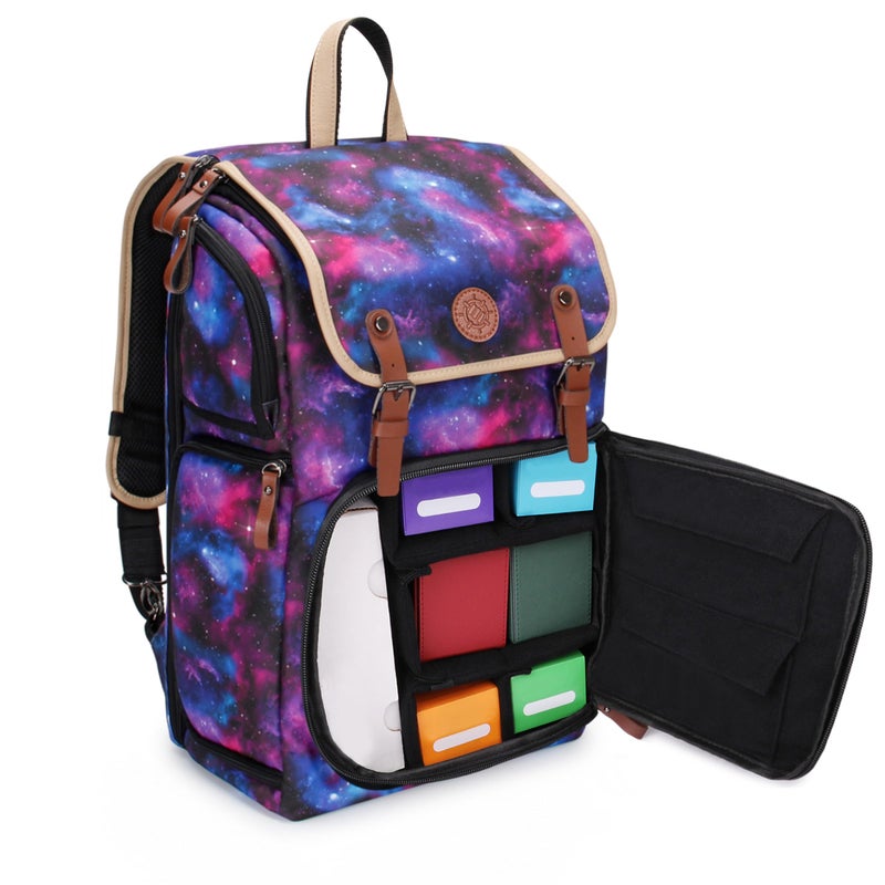 ENHANCE Designer Edition TCG Backpack MTG Deck Bag Card Binder Space TCG Deck Box Storage MTG Playmat Holder Card Storage Compatible with Magic the Gathering Pokemon Lorcana Canvas Galaxy - Image 2
