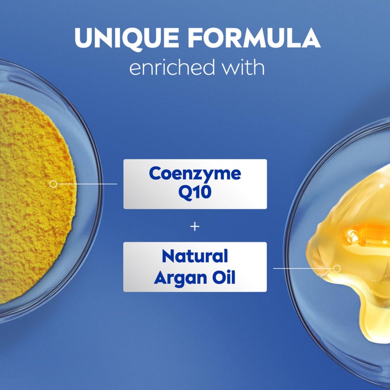 Nivea لوشن الجسم نيفيا لتقوية البشرة مع الميلانين والجمال والترطيب مع Q10 وزيت الأركان، بشرة أكثر تماسكًا في غضون أسبوعين، زجاجة سعة 16.9 أونصة سائلة - Image 5