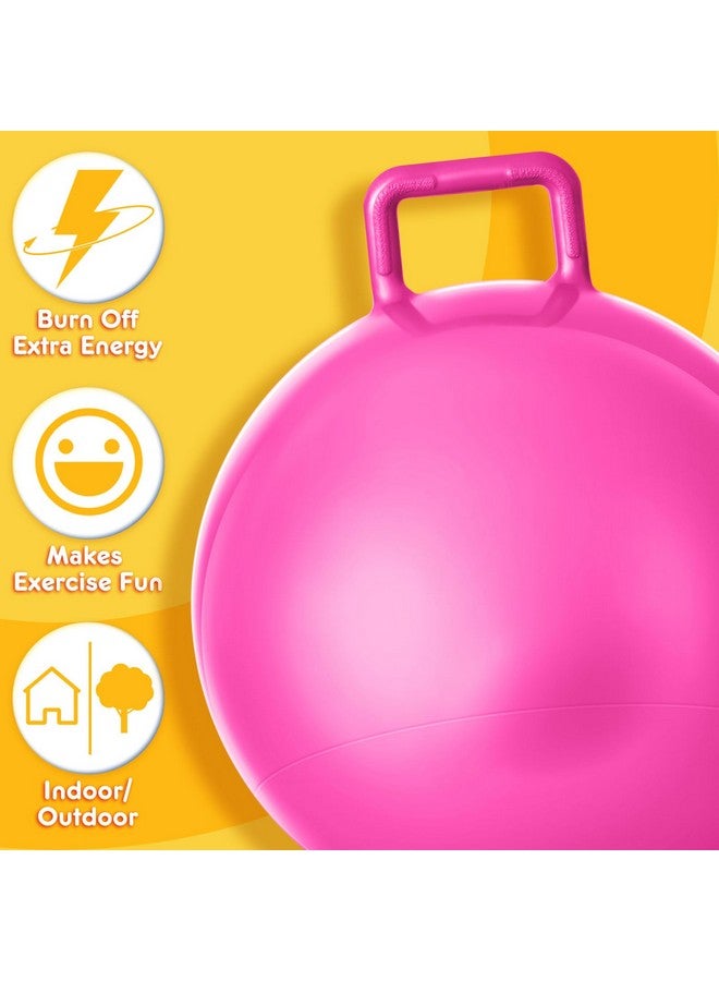 Lewtemi Lewtemi 3 Pcs 29 Inch Bouncing Ball with Handle, Outdoors Hopper Jumping Hopping Ball and Air Pump for Sports School Games Exercise (Yellow, Light Green, Pink)  - Image 4