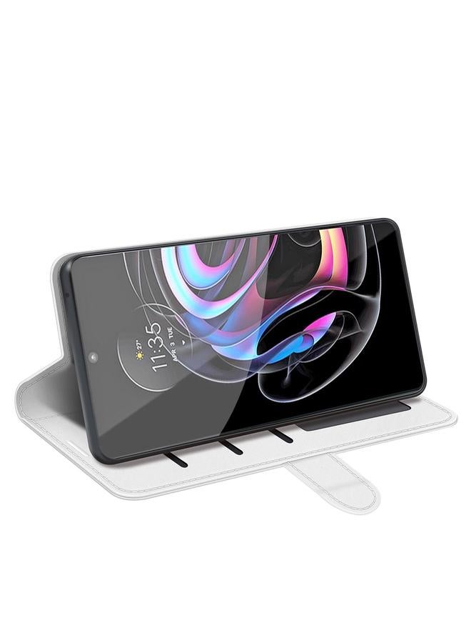 اس-توب جراب لهاتف Motorola Edge 20 Pro R64، جراب واقٍ أحادي الوجه أفقي مع حامل وفتحات للبطاقات ومحفظة وإطار للصور - Image 3