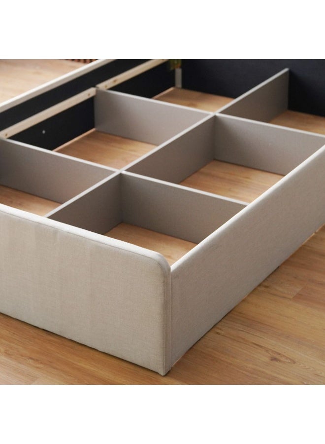 DANUBE HOME سرير مبطن توكس سوبرم 120x200 | تصميم حديث إطار سرير خشبي مفرد | سرير مريح (الماتريس غير مشمول) L215.5xW142xH111cm-بيج - Image 4