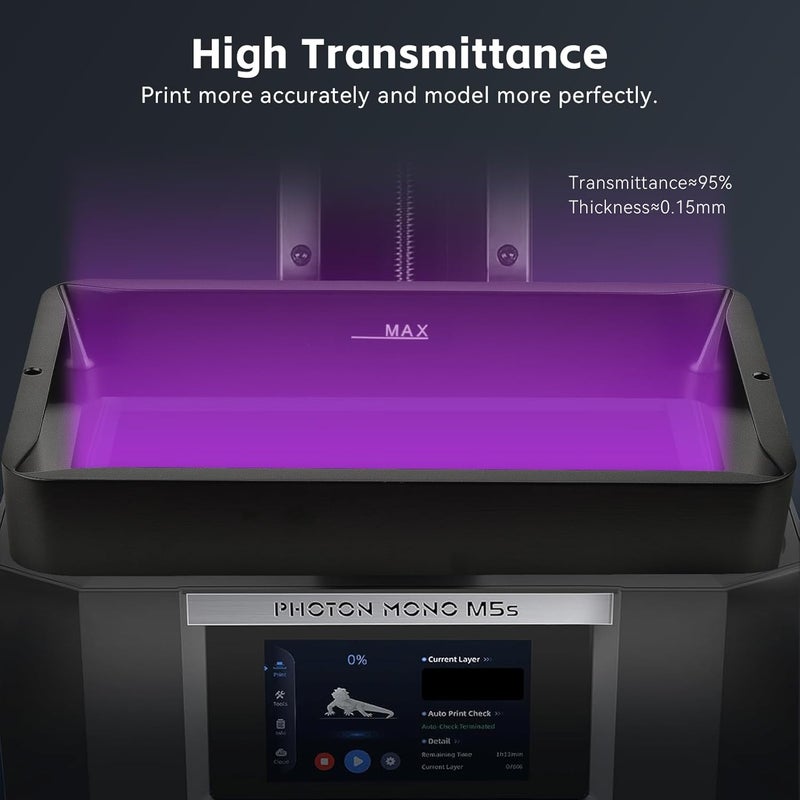 UniTak3D Photon Mono M5s FEP Release Film 210 * 290mm,3D Printer Accessories Compatible with Anycubic Photon Mono M5s and Photon Mono M5 UV DLP LCD Resin 3D Printer-0.15 Thickness(5pcs) - Image 3
