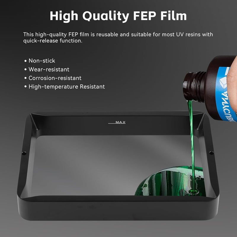 UniTak3D Photon Mono M5s FEP Release Film 210 * 290mm,3D Printer Accessories Compatible with Anycubic Photon Mono M5s and Photon Mono M5 UV DLP LCD Resin 3D Printer-0.15 Thickness(5pcs) - Image 4