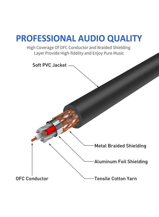 DREMAKE Balanced Cable 25 Foot TRS 6.35mm (1/4 Inch) Male to XLR Female Mic Cable for Amplifier, Speakers - Black - Image 5