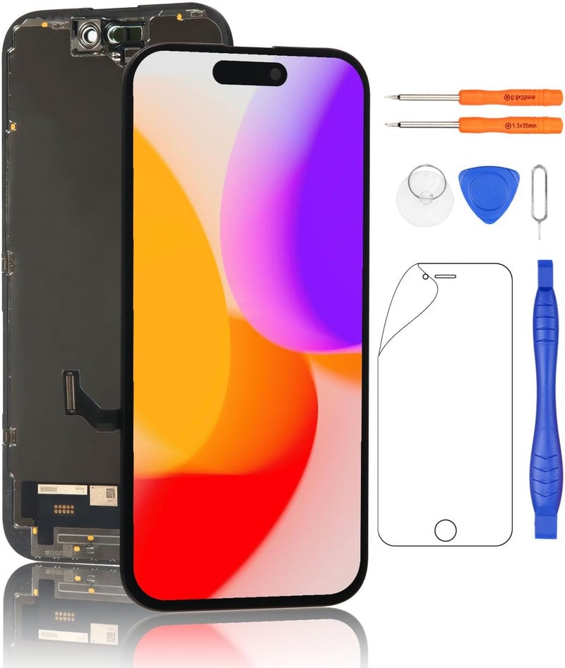 Yodoit Screen Replacement for iPhone 15 pro max 6.7" LCD Retina FHD Display COF Touch Screen Digitizer with Repair Tool Kits. - Image 1