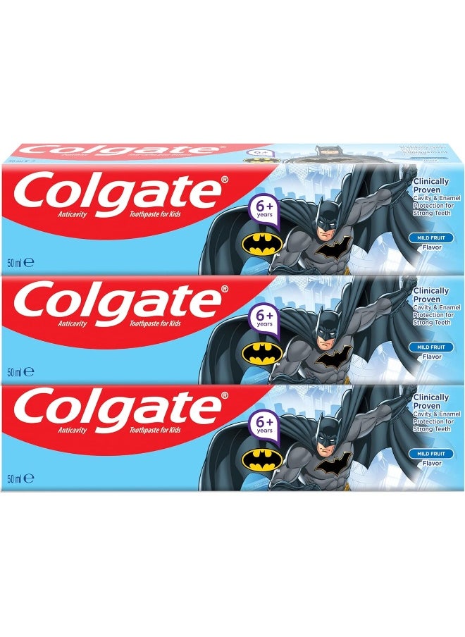 Colgate Batman Kids Fluoride Toothpaste 3 x 50ml  - Image 1