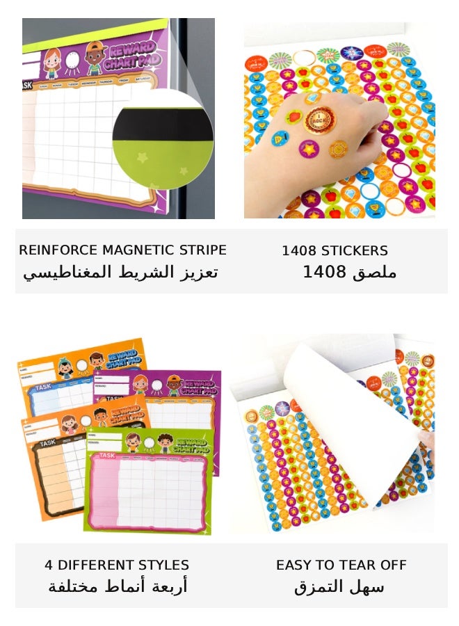 Kids Behavior Reward Chart - Cartoon Peel & Stick Stickers & Magnetic - Self-Discipline Schedule for School & Kindergarten - Back to School Gift - Image 5