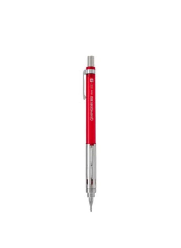 Pentel قلم رصاص ميكانيكي جراف جير 300 بقطعتين 0.9 مم برميل أحمر مع عبوتين من الرصاص - Image 2