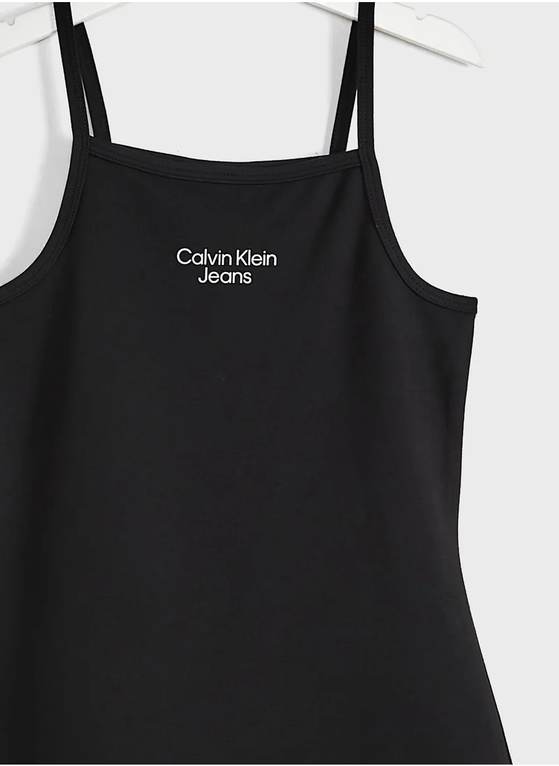 Calvin Klein Jeans Kids Stack Logo Strap Dress
