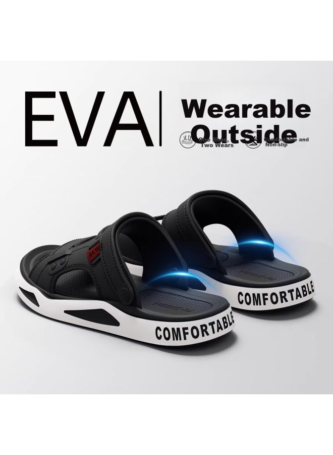 Yuzhaolin Men's Fashion Sports Slippers Outdoor Casual Shoes Driving Slippers Yy511 Black Size 40/41