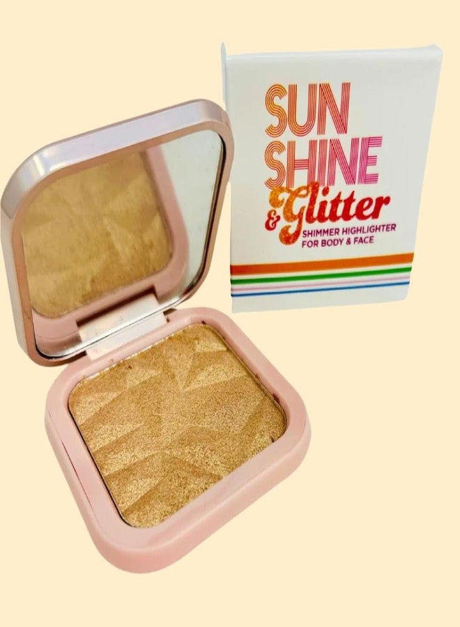 Sunshine & Glitter Highlighter Shimmer Compact- Sunkissed - Image 1