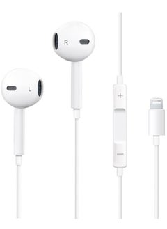 iPhone Headphones, [MFI Certified] Earphones Wired Stereo Sound Earbuds with Microphone and Volume Control, Compatible with iPhone 14/13/12/SE/11/XR/XS/X/7/7 Plus/8/8P, Supports All iOS Systems,White