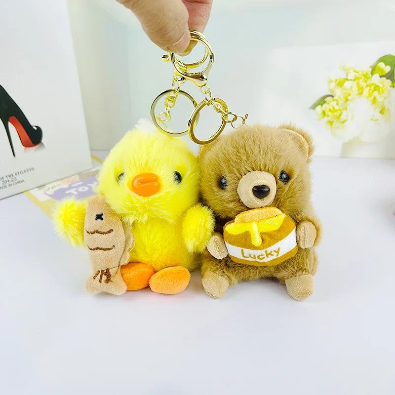 Y&D New Style Cute Stuffed Animal Plush Pendants – Soft Pet Keychains for Kids, Schoolbag Ornaments, Student Gifts & Claw Machine Prizes - Image 4