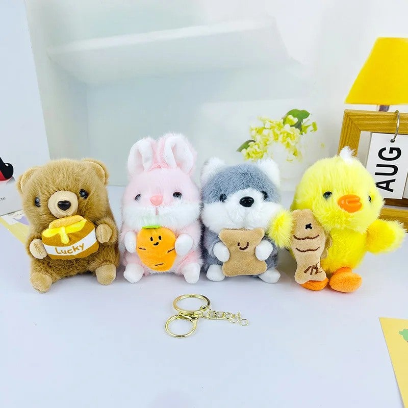 Y&D New Style Cute Stuffed Animal Plush Pendants – Soft Pet Keychains for Kids, Schoolbag Ornaments, Student Gifts & Claw Machine Prizes - Image 1