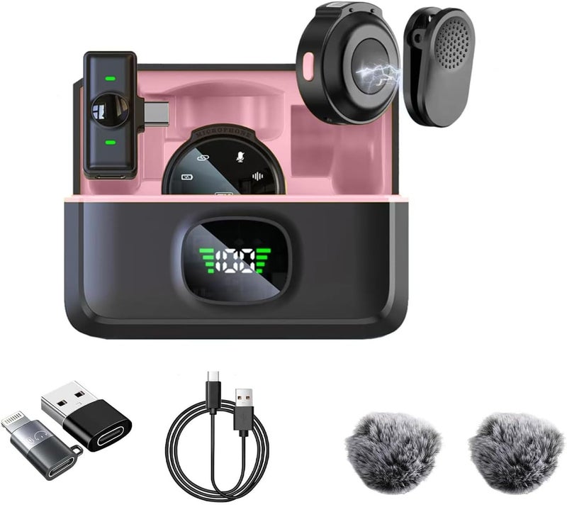 New Dual Wirless Mic for Youtubers Video Recording & Live Streaming | Noise Cancellation with 164Ft Mic for Vlogging, Singing, Plug-Play, DSLR Compatible with All Smartphones & Other Devices