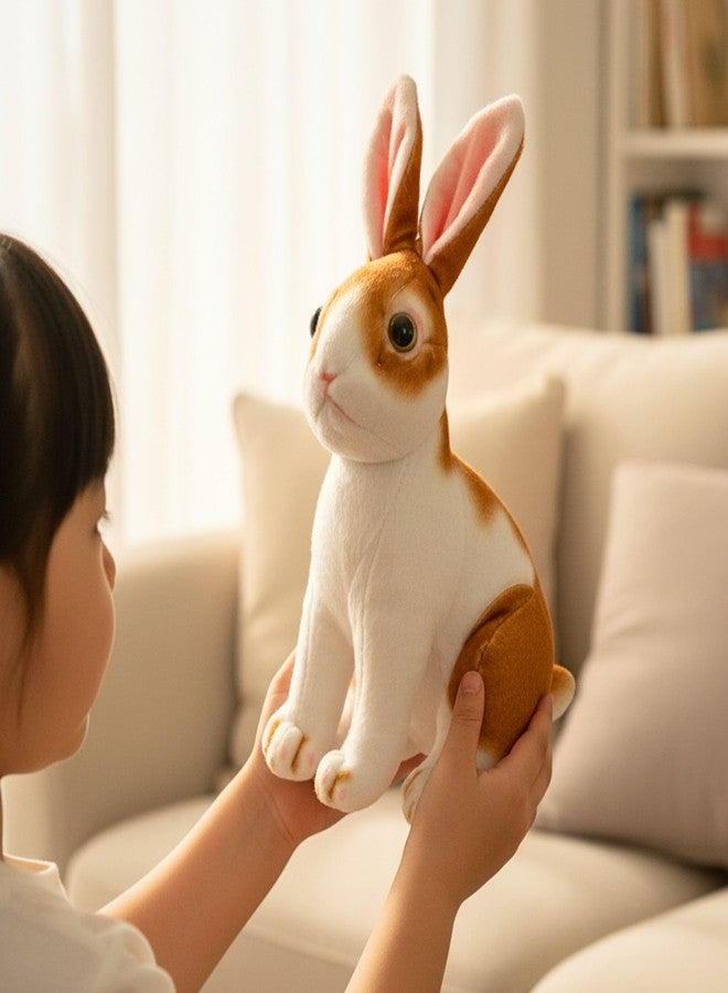 Tickles Cute Rabbit Soft Stuffed Plush Animals Toy for Kids Birthday Gift (Size: 35 cm; Color: White & Brown) - Image 5