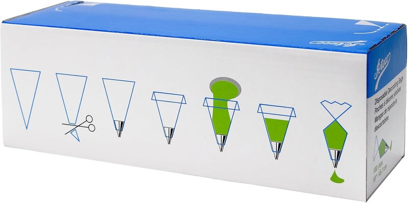 Ateco 4421 أكياس تزيين الكعك والتزيين البلاستيكية القابلة للتصرف مع NuPlastiQ، عبوة من 100، شفافة - Image 2