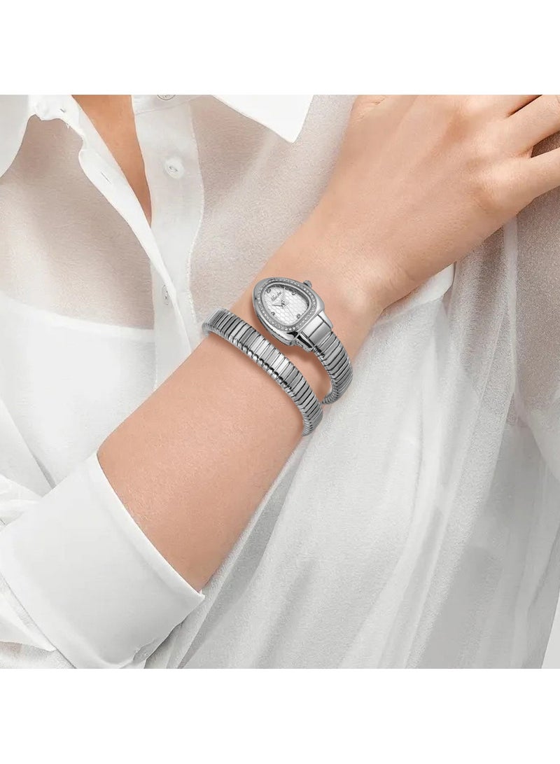 MISS FOX Women's Watch Snake Watch Snake Head Bracelet Stainless Steel with Diamonds Snake Watch - Image 2