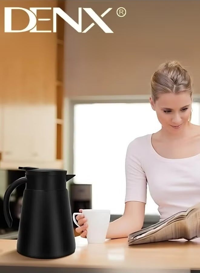 Denx Insulated Coffee and Tea Thermos with 880ml Capacity, Includes Two Additional Serving Cups, Black Color by Denix DX2036 - Image 5