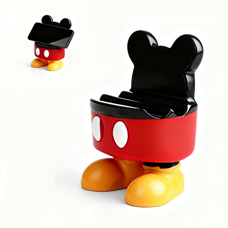 O-FarFarm Cute Mouse-Shaped Phone Stand - Desk Organizer for Phone Tablets - Decorative Figurines Decor for Home & Office Desk Table Decor,Collectible Souvenir Gift for Mouse Lovers - Image 1