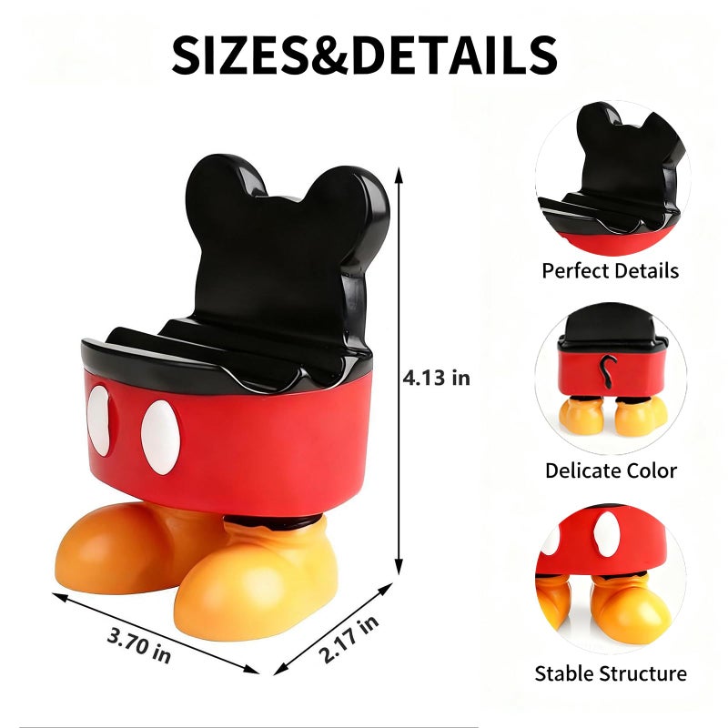O-FarFarm Cute Mouse-Shaped Phone Stand - Desk Organizer for Phone Tablets - Decorative Figurines Decor for Home & Office Desk Table Decor,Collectible Souvenir Gift for Mouse Lovers - Image 3