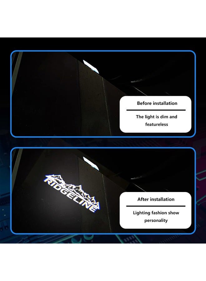 uunonaha 2Pcs Car Door LED Logo Projector Welcome Lamp Door Light Ridgeline Puddle lights Kit Compatible with Ridgeline Accessories (ridgeline 01) - Image 3