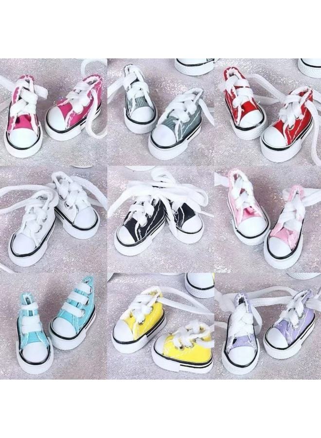 3.5cm Strap Shoes BJD Doll Change Casual Canvas Shoes 8 Points 17cm Doll Change Shoes-Colour:Pink Canvas Shoes-High:8 Minutes 17cm Canvas Shoes  - Image 2