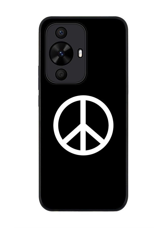 Stylizedd Rugged Black edge case for Huawei nova 12s / Huawei nova 11/ Huawei nova 12 Lite 4G, Slim fit Case Flexible Anti Drop TPU Gel Thin Cover - Peace Sign - Image 1