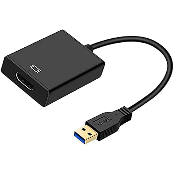 rayihni NETWORK ADAPTERS ETHERNET ADAPTERS EXTERNAL GRAPHICS CARD ADAPTER VIDEO CONVERTER CABLE USB 3.0 TO HDMI CONVERTER USB3.0 TO HDMI ADAPTER(BLACK) - Image 1