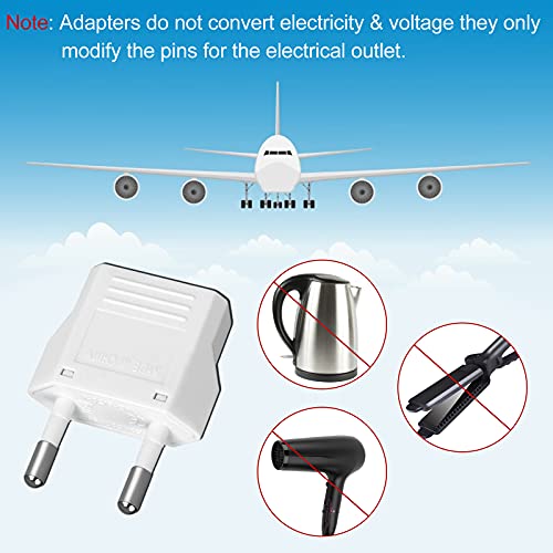Romeda 6 Pack US to Europe Plug Adapter - Type C European Travel Adapter, Wall Plug Power Converter for Europe (White) - Image 4