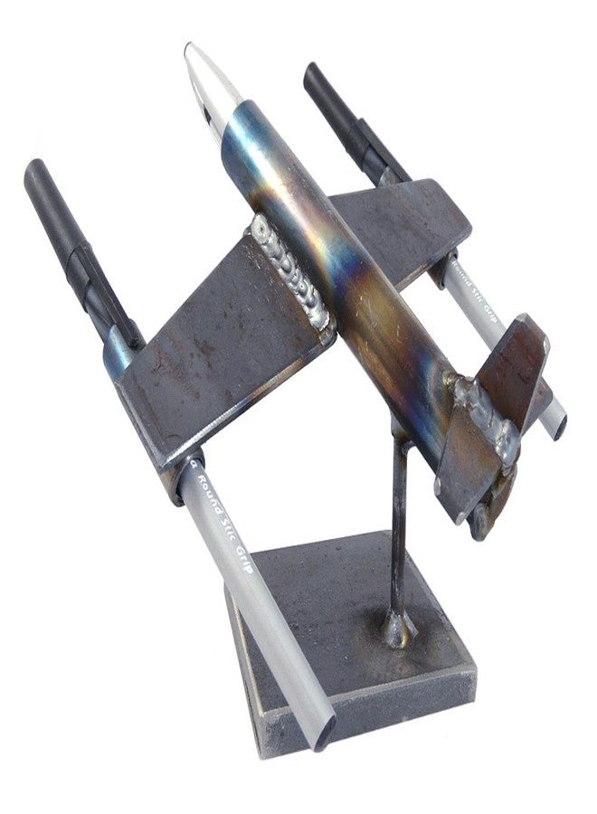 Modern Artisans Vintage Spy Plane Recycled Metal Desktop Pen Holder, American Made - Image 3