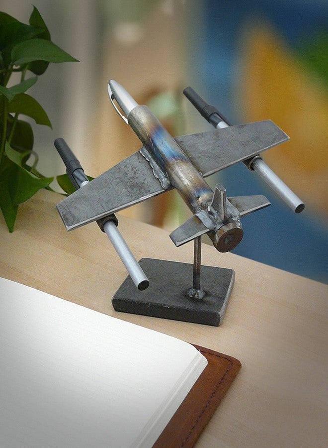 Modern Artisans Vintage Spy Plane Recycled Metal Desktop Pen Holder, American Made - Image 5