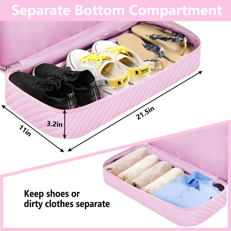 ITIEZY Weekender Bag for Women Travel Duffel Bag - Carry On Overnight Bag with Shoe Compartment Large Nylon Duffle Tote Bag 21.5" with Toiletry Bag for Traveling Business Weekend Trip 3Pcs Set - Image 3