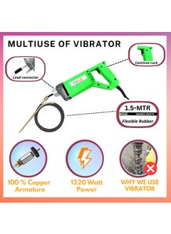 ICYLIFE ICYLIFE 1320WATT Concrete Vibratoriron Machine With 15 Mtr Needle Electric Concrete Vibrator 13700rpm  - Image 2