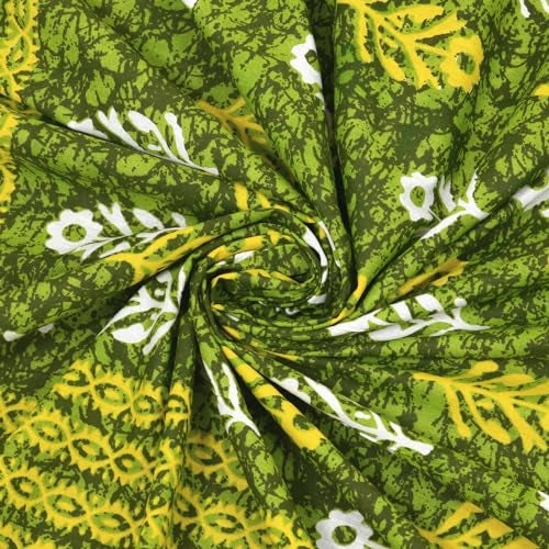RajasthaniKart® Pure 100% Cotton Double Bed Sheet with 2 Pillow Covers (Bedsheet for Double Bed Cotton, Green Small Booty Jaipuri, King Size,5300) - Image 4
