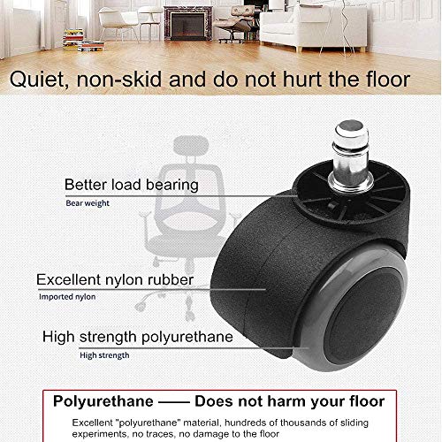 Finch Fox Premium Pin Twin Caster (Wheels) for Office Chairs/Furniture - (Set of 5) Pieces, By Finch Fox - Image 5