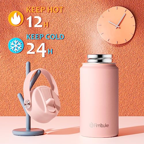 Fimibuke Kids Insulated Water Bottle - 14oz BPA-FREE 18/8 Stainless Steel Travel Tumbler Leak Proof Double Wall Vacuum Kid Cup with Straw Metal Water Bottle for School Boys Girls（2 Pack, Candy/Bubble） - Image 3