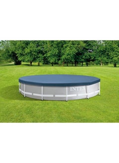 INTEX 28031E N/AA 12 ft. Metal Frame Above Ground Pool Cover, 1 Pack, Blue  - Image 2