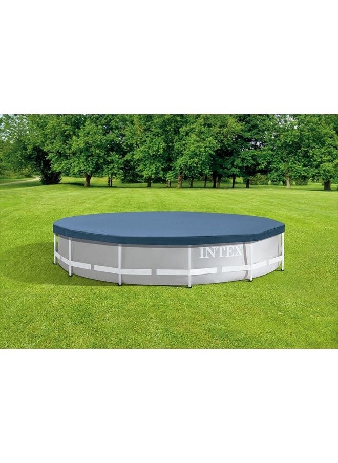 INTEX 28031E N/AA 12 ft. Metal Frame Above Ground Pool Cover, 1 Pack, Blue  - Image 2