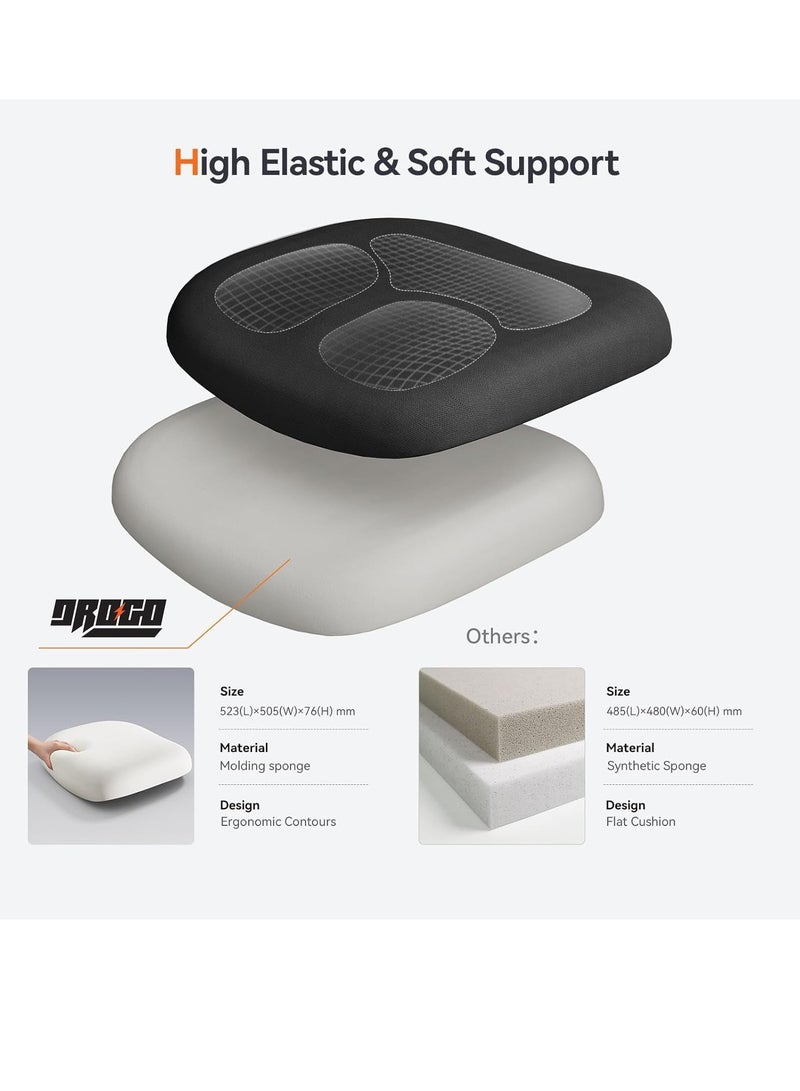 DROGO Ergonomic Office Chair for Work from Home, High Back Computer Chair with Adaptive Lumbar Support, 4D Armrest, Recline, Adjustable Height & Headrest, Mesh Chair for Office (Black) - Image 3