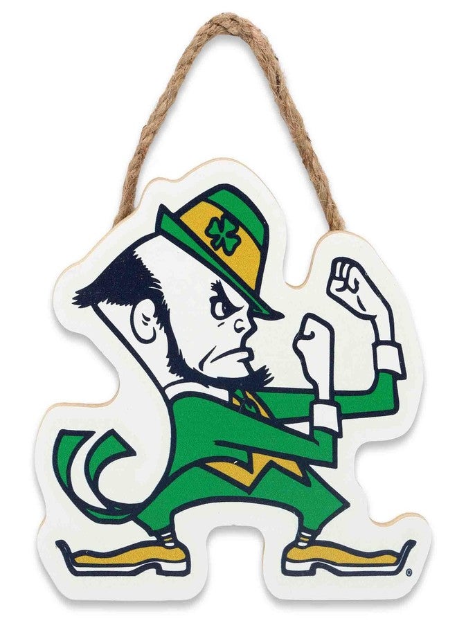 Open Road Brands University of Notre Dame Leprechaun Hanging Wood Wall Decor - Small Notre Dame Decoration - Great Gift Idea - Image 1