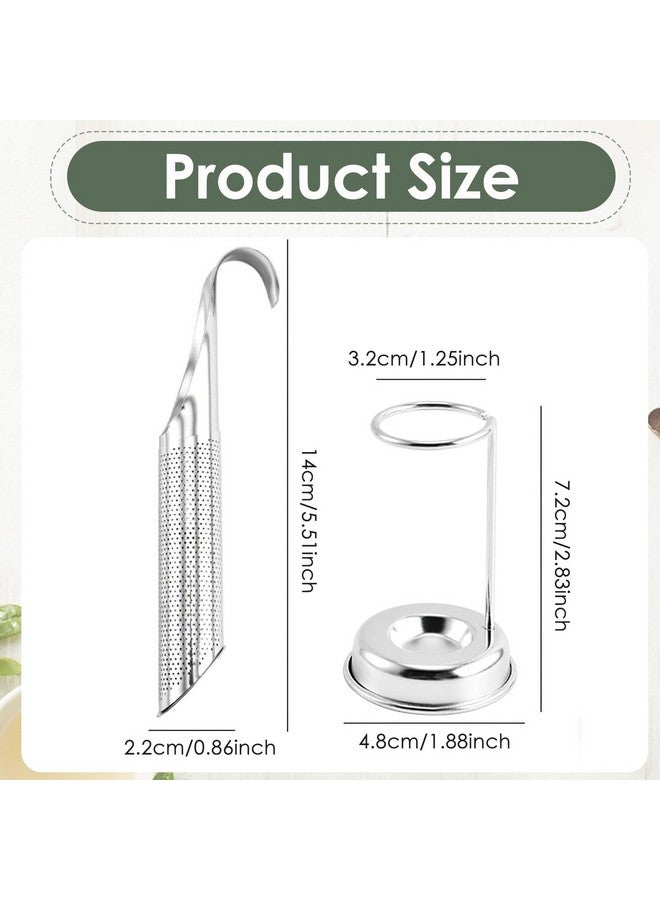 BendJoy® Tea Strainer Stainless Steel with Storage Holder, Pipe-Shaped Tea Infuser, Tea Filter with Hanging Hook for Loose Tea, Coffee, Spice, and Herbs - Image 2
